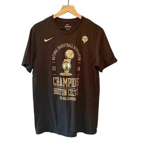 Nike Boston Celtics 2024 NBA Champions T-Shirt Mens Medium Black Gold 18X Champs